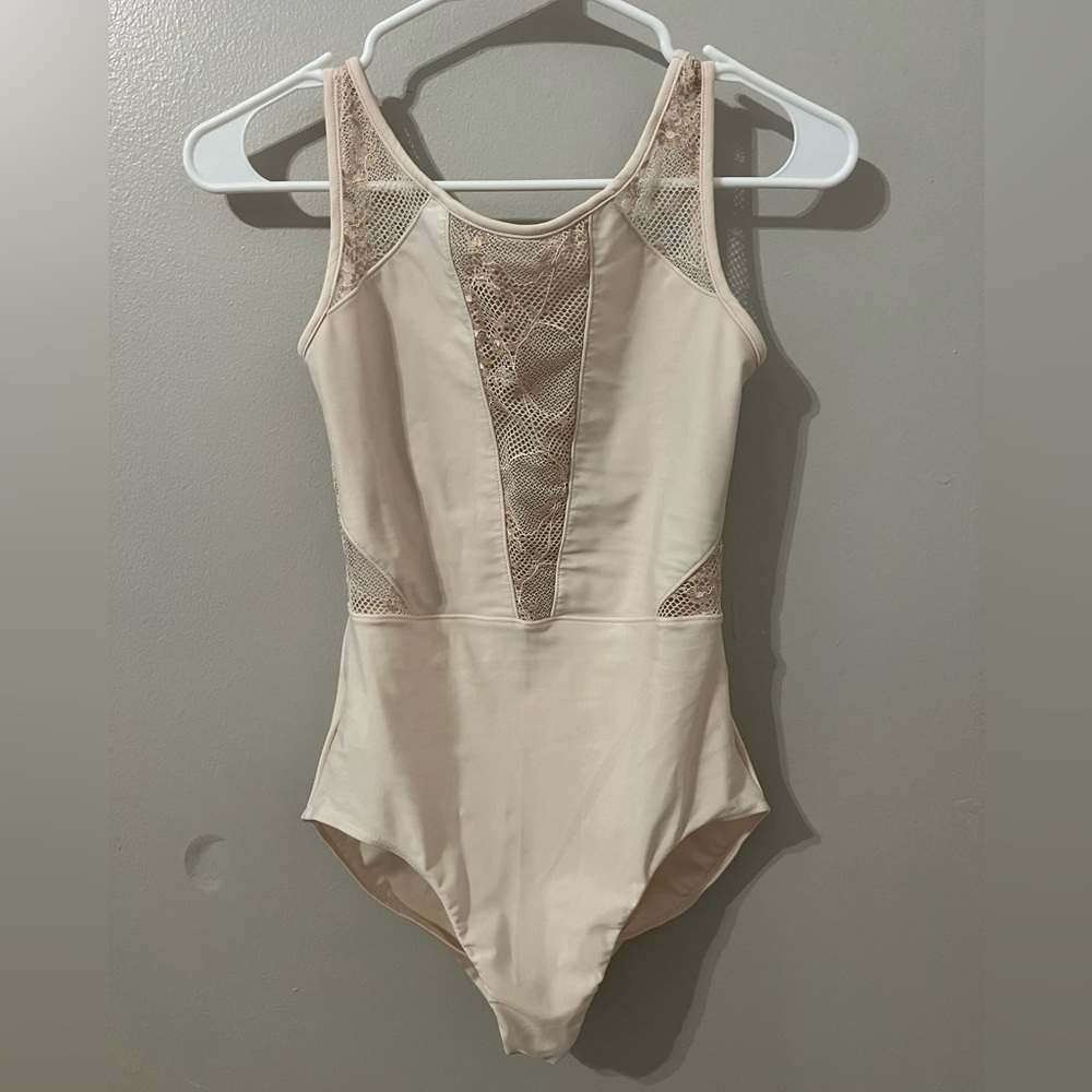 So Danca Lace Insert Tank Sleeve Leotard